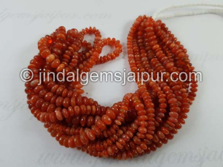 Fire Opal Smooth Roundelle Beads